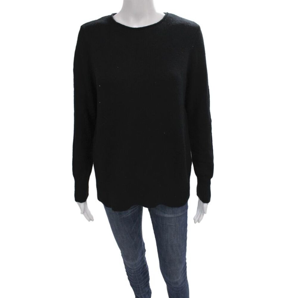 Renuar Women Pullover Black Crew Neck Long Sleeve Recycled Polyester Size XS